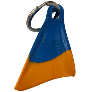 Mini Churchill Fins Keychain - Morey Churchill Makapuu Mini Fin - Keychain - Yellow & Blue