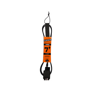 Captain Fin 7-foot standard Shred Cord surfboard leash in black for reliable surfing performance