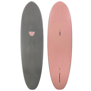 7'0" Crime ''Stubby'' Used Midlength Surfboard - Primer & Pink