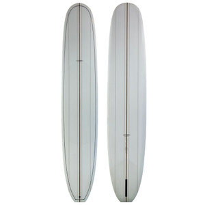 Top and Bottom View - 9'7" Tommy Coleman Noserider New Longboard Surfboard – classic single fin noserider built for smooth trim, control, and long nose rides.