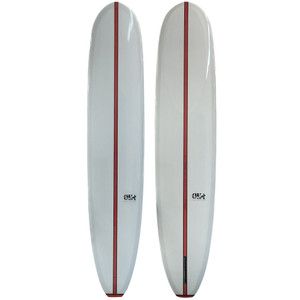 Top and Bottom View - 9'6" O'Keefe Surfboards “Tranquilizer” New Longboard Surfboard – classic single-fin longboard designed for smooth trim and stylish nose riding