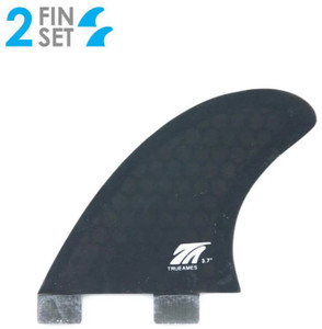 Side View - True Ames 3.7" Side Bite Fin Set in Smoke – FCS 2-Fin Surfboard Accessory