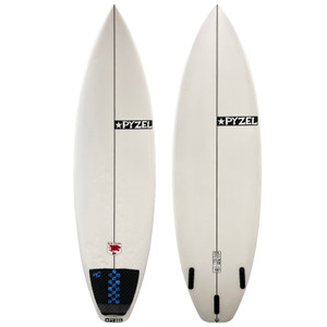 6'3 Pyzel "Red Tiger" Groveler Shortboard - Top and Bottom View 6'3 Pyzel "Red Tiger" Groveler Shortboard - Top and Bottom View