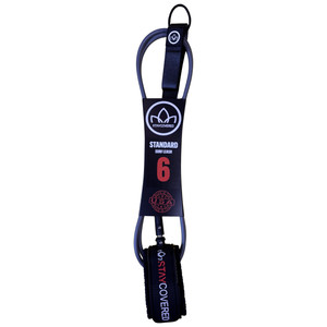 Image of the Stay Covered - 6' Standard Surfboard Leash - Grey