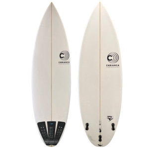5'6 Cabianca Surfboards DFK 2.0 Gabriel Medina model lightly-used performance shortboard surfboard top and bottom view 5'6 Cabianca Surfboards DFK 2.0 Gabriel Medina model lightly-used performance shortboard surfboard top and bottom view