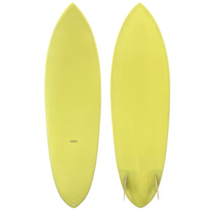 Top and Bottom View: 6'2" Sarinana Surfboards "Space Ranger" - Lightly-Used EPS - Twin Fin Round Pin Surfboard Top and Bottom View: 6'2" Sarinana Surfboards "Space Ranger" - Lightly-Used EPS - Twin Fin Round Pin Surfboard