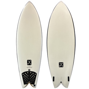 Top and Bottom view of the 6'3" Firewire Machado Surfboards "Too Fish" - a Lightly-Used Groveler Surfboard available For Sale at Stray Boards San Clemente CA.