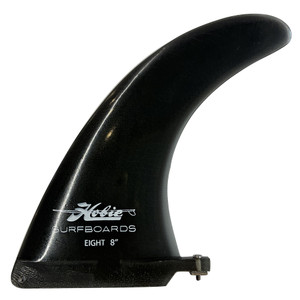 Side view of a 8.0" True Ames "Hobie Classic" - Lightly-Used Longboard Single/Trailer Fin - Smoke, a Lightly-Used longboard fin available For Sale at Stray Boards San Clemente CA.