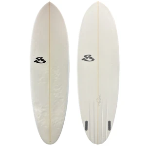 Top and Bottom view of a 6'0" Boysen Surfboards "Natural HP" Used Channel Bottom Twin Shortboard, Stray Boards San Clemente CA