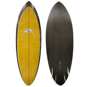 Top and Bottom view of a 5'2" McCallum Surfboards Used Custom Quad Groveler Shortboard, Stray Boards San Clemente CA