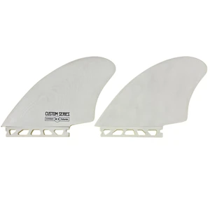 Side View - Futures Custom Series K3 white surfboard fin set for high-performance twin surfing and responsive control