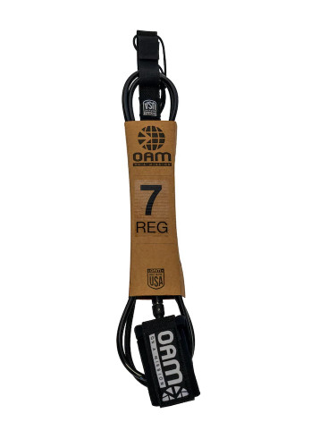 OAM 7ft Comp Surfboard Leash in Black – Durable Performance Surf Leash OAM 7ft Comp Surfboard Leash in Black – Durable Performance Surf Leash