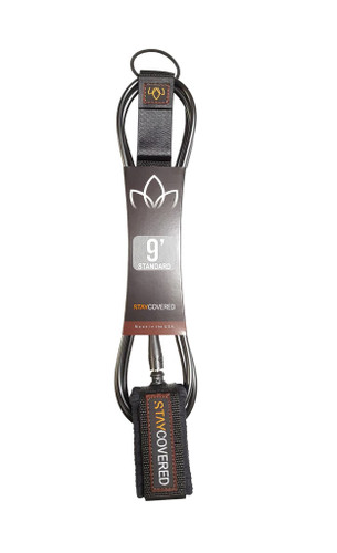 Image of the Stay Covered - 9' Standard Surfboard Leash - Black Image of the Stay Covered - 9' Standard Surfboard Leash - Black