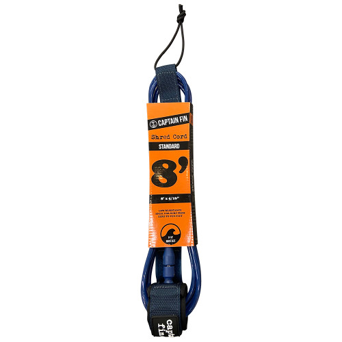 Captain Fin - 8' Standard "Shred Cord" Surfboard Leash - Navy