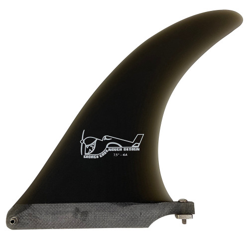 Side View - True Ames Greenough 4A 7.5" single fin – Smoke – new longboard/midlength surfboard fin with classic flex template for drive and hold.