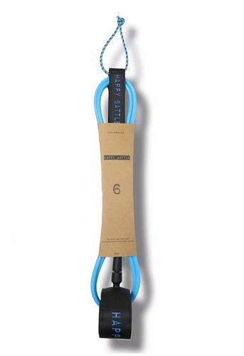 Happy Battle 6ft Standard surfboard leash in blue – new lightweight surf leash