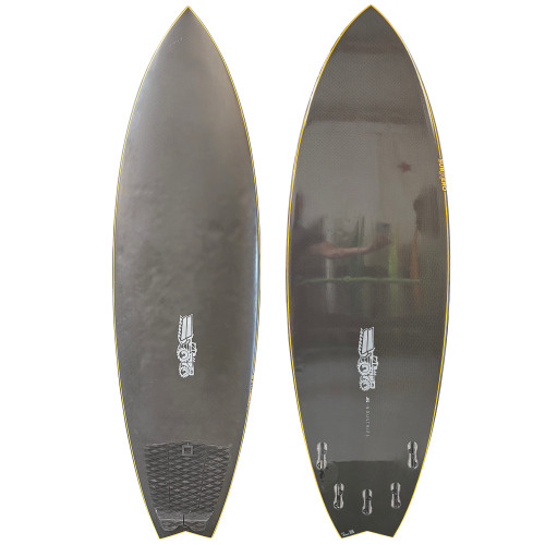 Top and Bottom View of 6'1" JS Industries "Sub Xero" in Carbotune Tech - Used Performance Groveler Surfboard