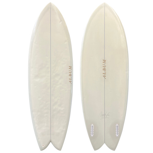 Top and Bottom View of 5'3" Album Surfboards Fish - Lightly-Used Custom Groveler Fish