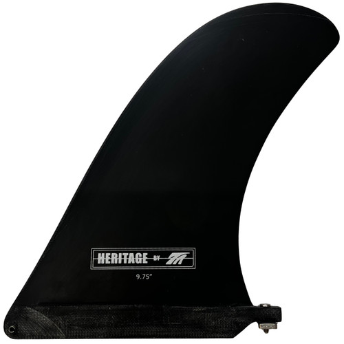 Side View of True Ames "Heritage" Pivot Fin - Used - 9.75" Longboard Single Fin - Black