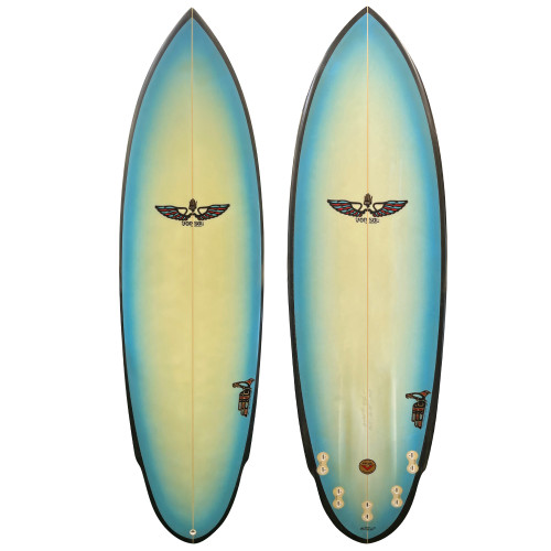 Top and Bottom View of 6'5" Von Sol Surfboards - Used Groveler Step Up Shortboard Surfboard