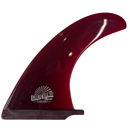 Used 9.0" True Ames California Classic Red Longboard Fin – Side View