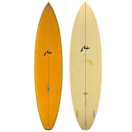 Top and Bottom view of a 7'8" Rusty Surfboards - Used Custom Step-Up Surfboard at Stray Boards San Clemente Top and Bottom view of a 7'8" Rusty Surfboards - Used Custom Step-Up Surfboard at Stray Boards San Clemente