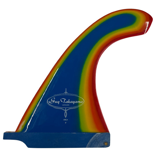 Side View - 8.0" Guy Takayama 'Orca' Single Fin – New - Multi Color Gloss Finish