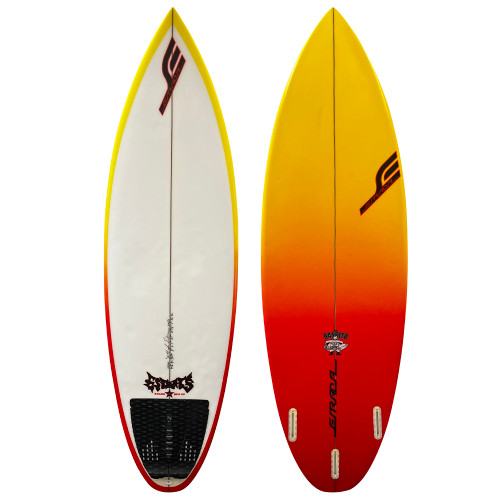 Top and Bottom View - 6'1" Estrada Surfboards "Bandito" - Lightly-Used Performance Surfboard