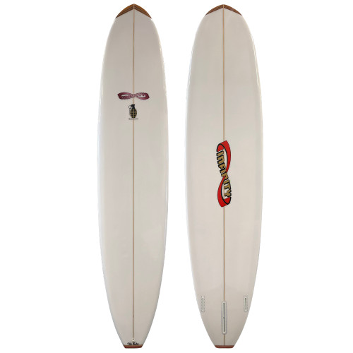 Front and Back View of - Used 9'0 Infinity Surfboards Secret Weapon big guy longboard surfboard