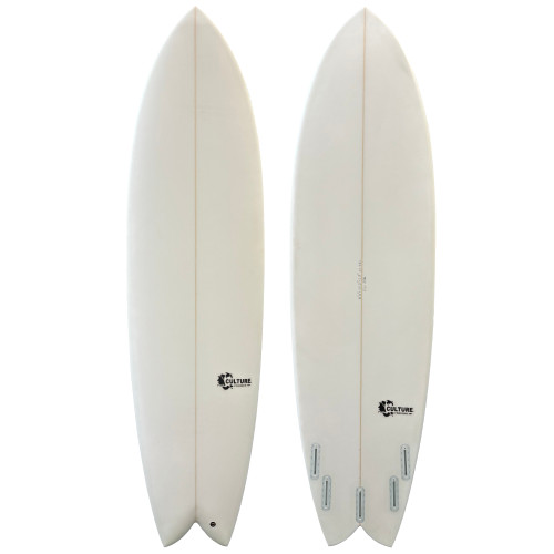 Top and Bottom View - 6'6 Culture Supply Surfboards "Fish Ride" in EPS - New Hybrid Fish Shortboard