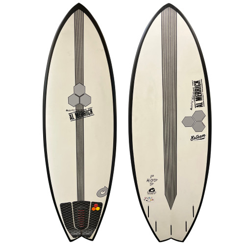 Top and Bottom View - 5'6" Channel Islands Surfboards "Pod Mod" in Torq tech