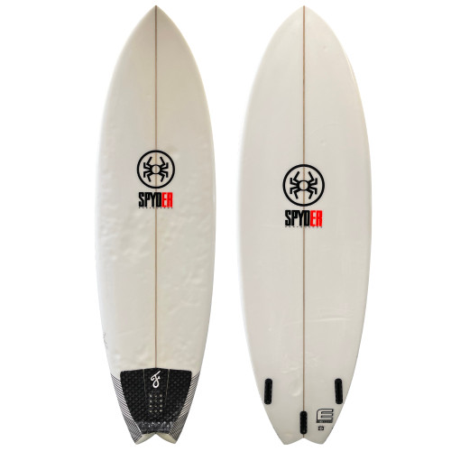 Top and Bottom View - 6'2 Spyder Surfboards "Modge" - Used Hybrid Shortboard