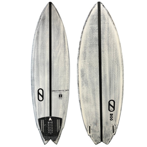 Top and Bottom View - 5'6" Slater Designs "Great White Twin" in IBolic – Like-New High-Performance Shortboard Surfboard