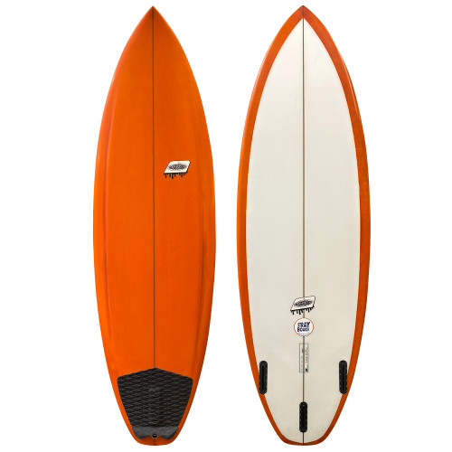Top and Bottom View - 5'8" RS Surf Co Custom - Like-New Step-Rail Performance Shortboard