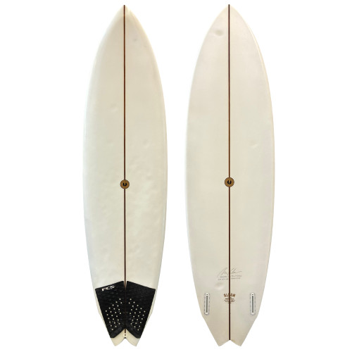 Top and Bottom View - 6'4" Album Surfboards "Moonstone" - Lightly-Used Midlength Fish by Album Surfboard