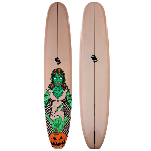 Top and Bottom View - 9'4 Zamora Surf Queen of the Point "Everyday" - Like-New Performance Longboard