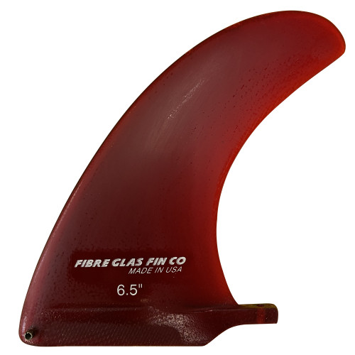 Side view of a 6.5” Fibre Glas Co. Single/Trailer Fin – Used Single Fin - Burgundy, Used Single Fin, Stray Boards San Clemente CA
