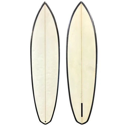Top and Bottom View - 6'10" Nathan Clifton used diamond tail midlength surfboard