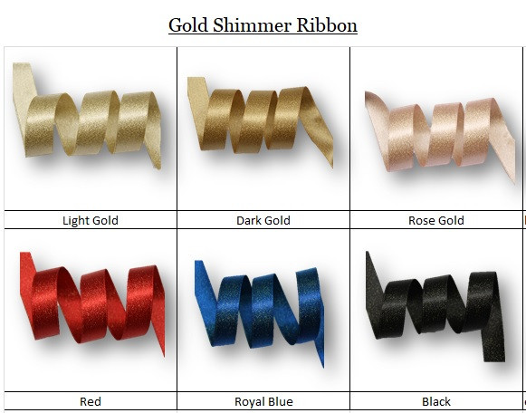 Yellow Shimmer Ribbons Gold Shimmer Ribbon 3mm, 9mm & 16mm - per metre - roxijaccessories