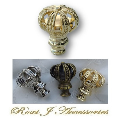 Crown Cane/Whip Toppers Polished Brass, Polished Nickle & Antique