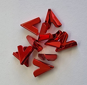 Red Metal Swallow Tail Flag Tips