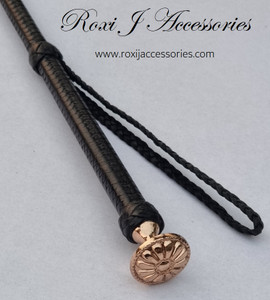 Plaited Leather Whip with Rose Gold Topper & Wrist Loop $140.00-$200.00 Plaited Leather Whip with Rose Gold Topper & Wrist Loop $140.00-$200.00