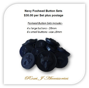 Navy Fox Head Button Set Navy Fox Head Button Set