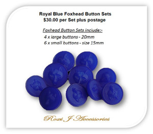 Royal Blue Fox Head Button Set