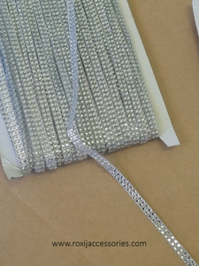 2 row  Silver  Diamonte Ribbon