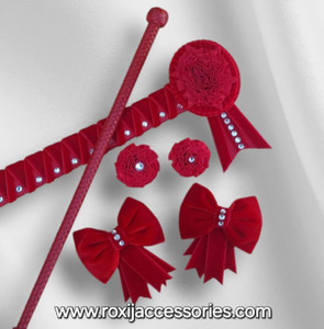 Lead Rein Set

1 x Browband

1 x Plaited Lead Cane with leather Turks Head Top & Open Ended Flapper

2 x Plait Bows

2 x Lapels

 