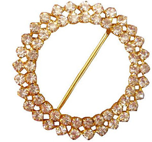 50mm Cut-Out Design Rhinestone Ring
Gold Plated with Clear Rhinestones