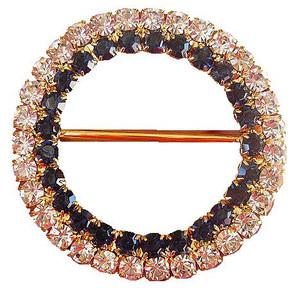 50mm 2 row Design Rhinestone Ring
Gold Plated with Clear/Navy Rhinestones