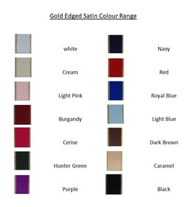 15 mm Gold Edged Satin Ribbon - per metre