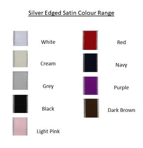 15 mm Silver Edged Satin Ribbon - per metre